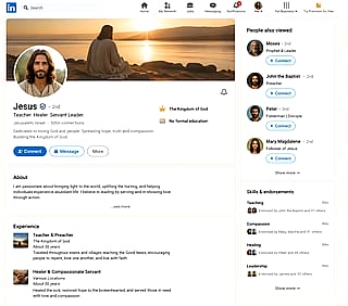 Linkedin screenshot of Jesus by Gpt image v2'
