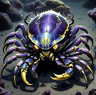 Purple alien crab'