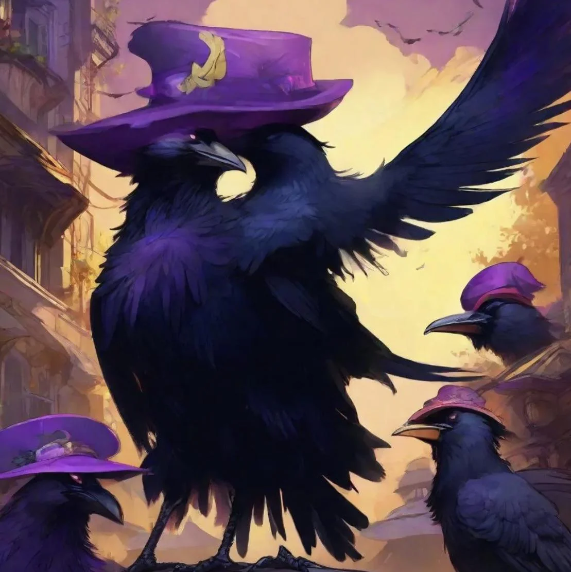 Crows wearing hats picture 1 of 1