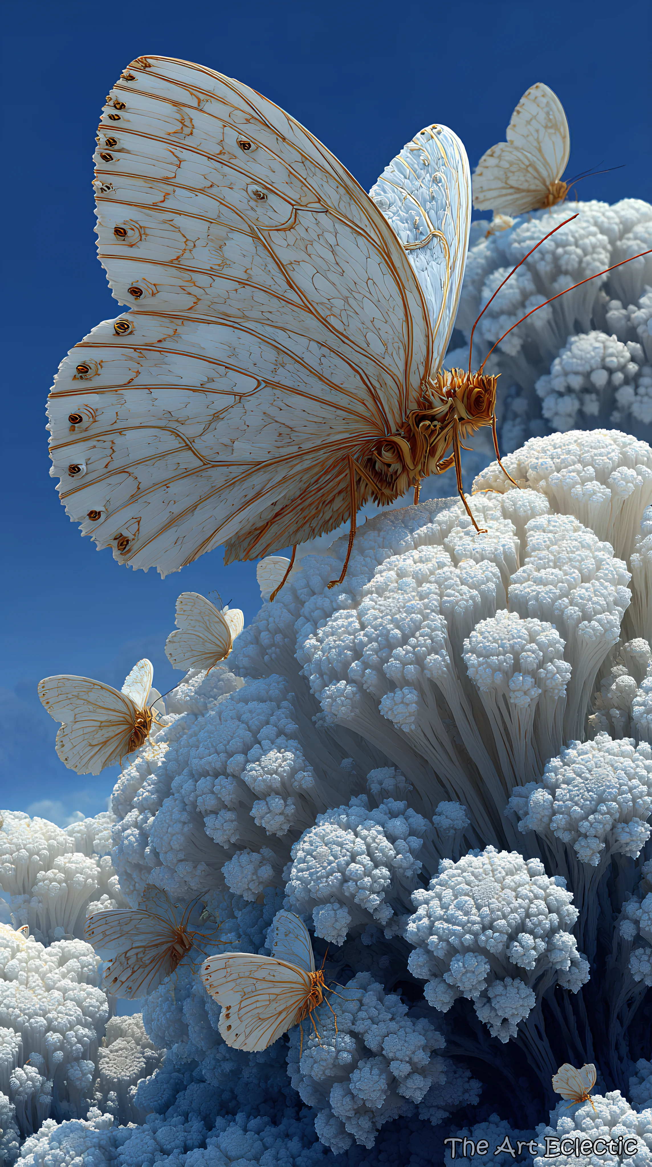 Silence isn't just the absence of noise. It’s the presence of beauty this intricate. Every wing is a cathedral, every bloom a cloud made of stone. picture 1 of 1