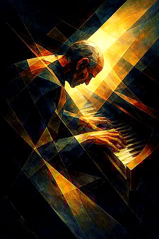 Tensión estructural en movimiento: estudio de piano'