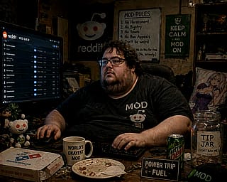 I asked GPT to generate me an image of a Reddit mod'