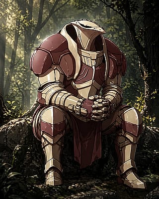 Contemplation in the forest's embrace...'