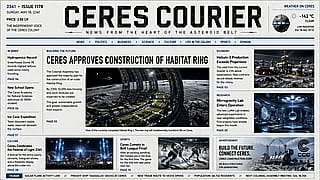 Newspaper in the year 2341 (Made with chatGPT)'