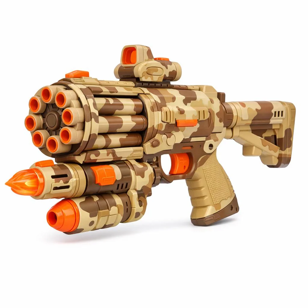 Plastic gatling handgun w/ flamethrower and rocket launcher picture 1 of 1