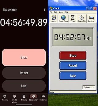 What the Google Clock might have looked like back then on Windows XP'