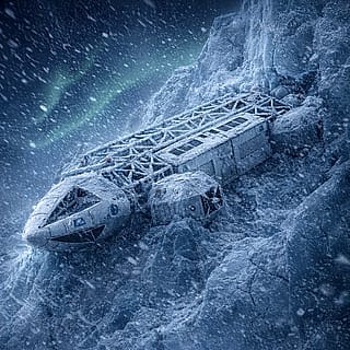 Old dude hooking into some scifi art'