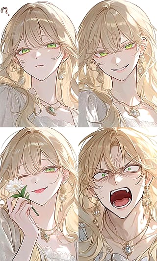 Working on a VTuber concept with AI, finally getting closer to consistent expressions'