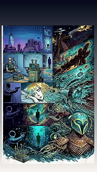 Asked Gemini to color and combine together some pages from my sketchbook'