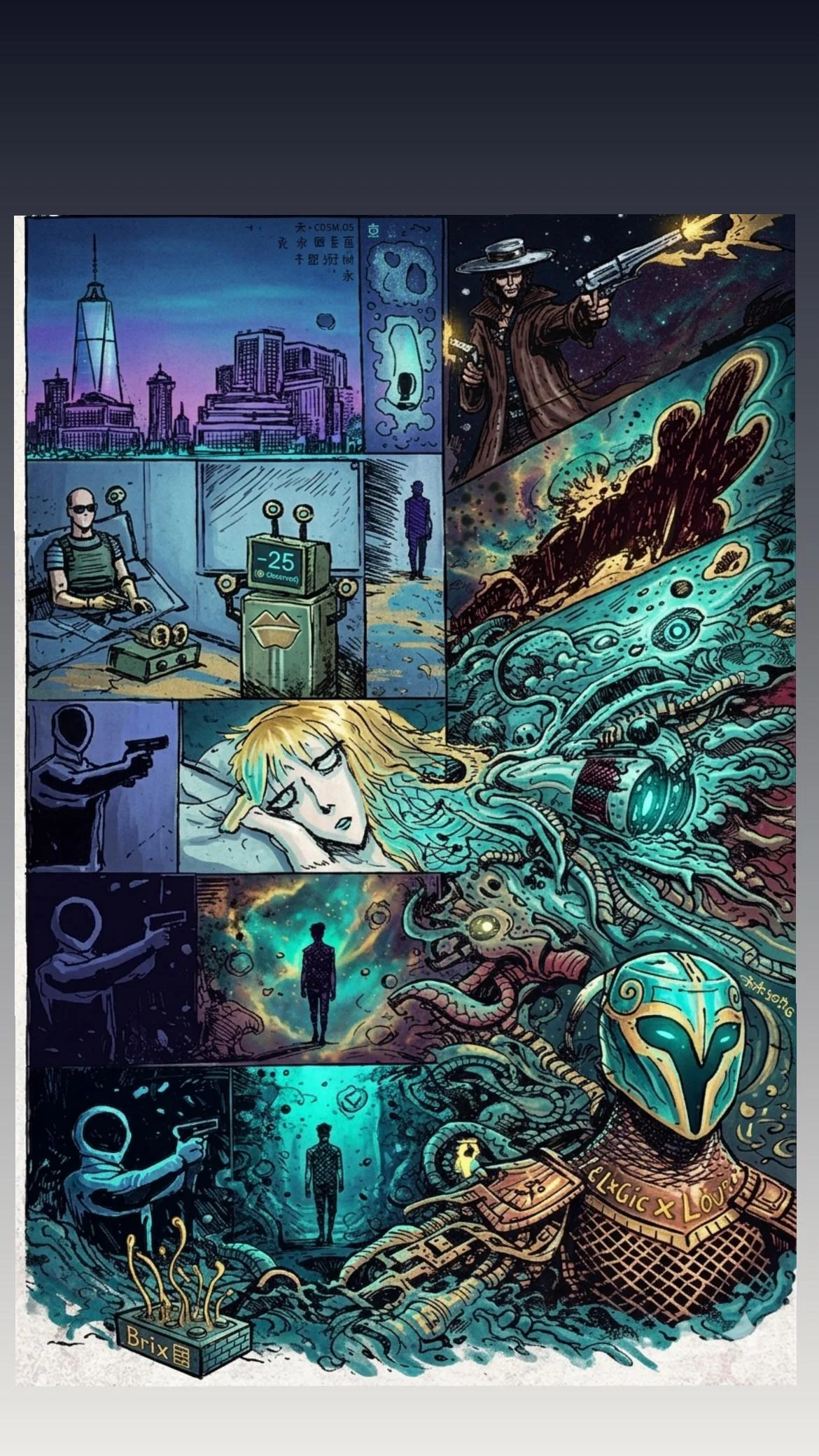 Asked Gemini to color and combine together some pages from my sketchbook picture 1 of 1