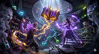 Arcane Clash in the Alchemist's Study'