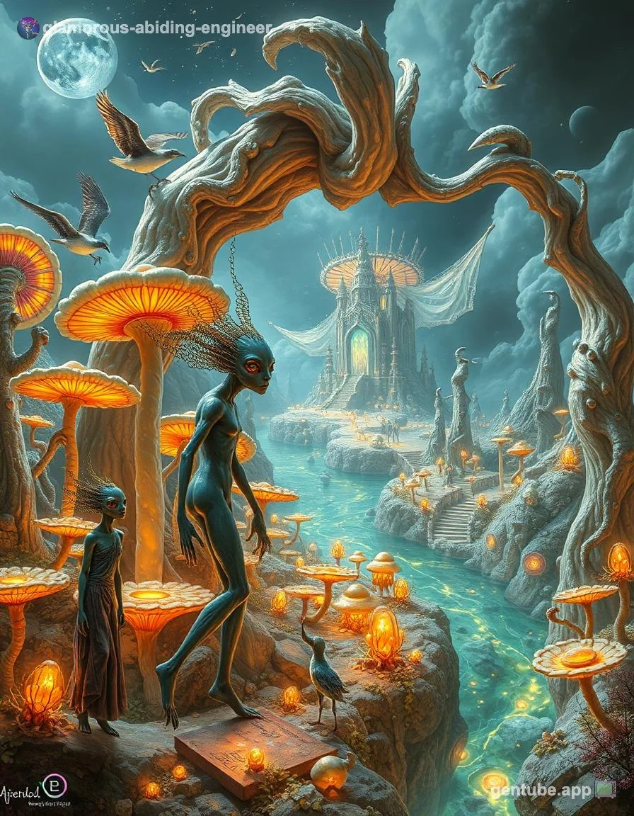 🍄 Today's Drop: Alien Mushroom Kingdom by glamorous-abiding-engineer | Otherworldly Fantasy (1440x2560) picture 1 of 1