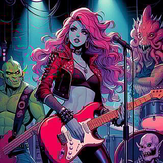 Alien Punk Band - Comic Style'