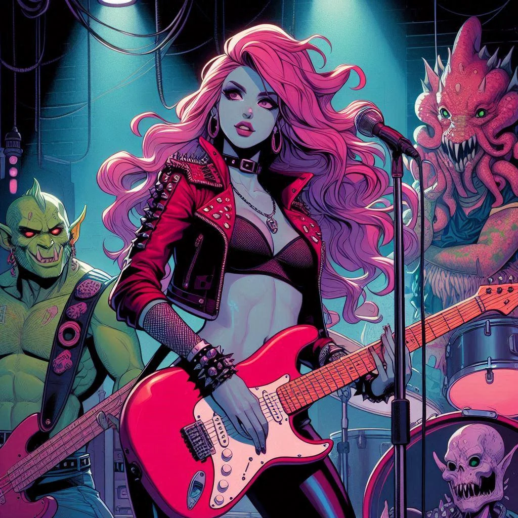 Alien Punk Band - Comic Style picture 1 of 1