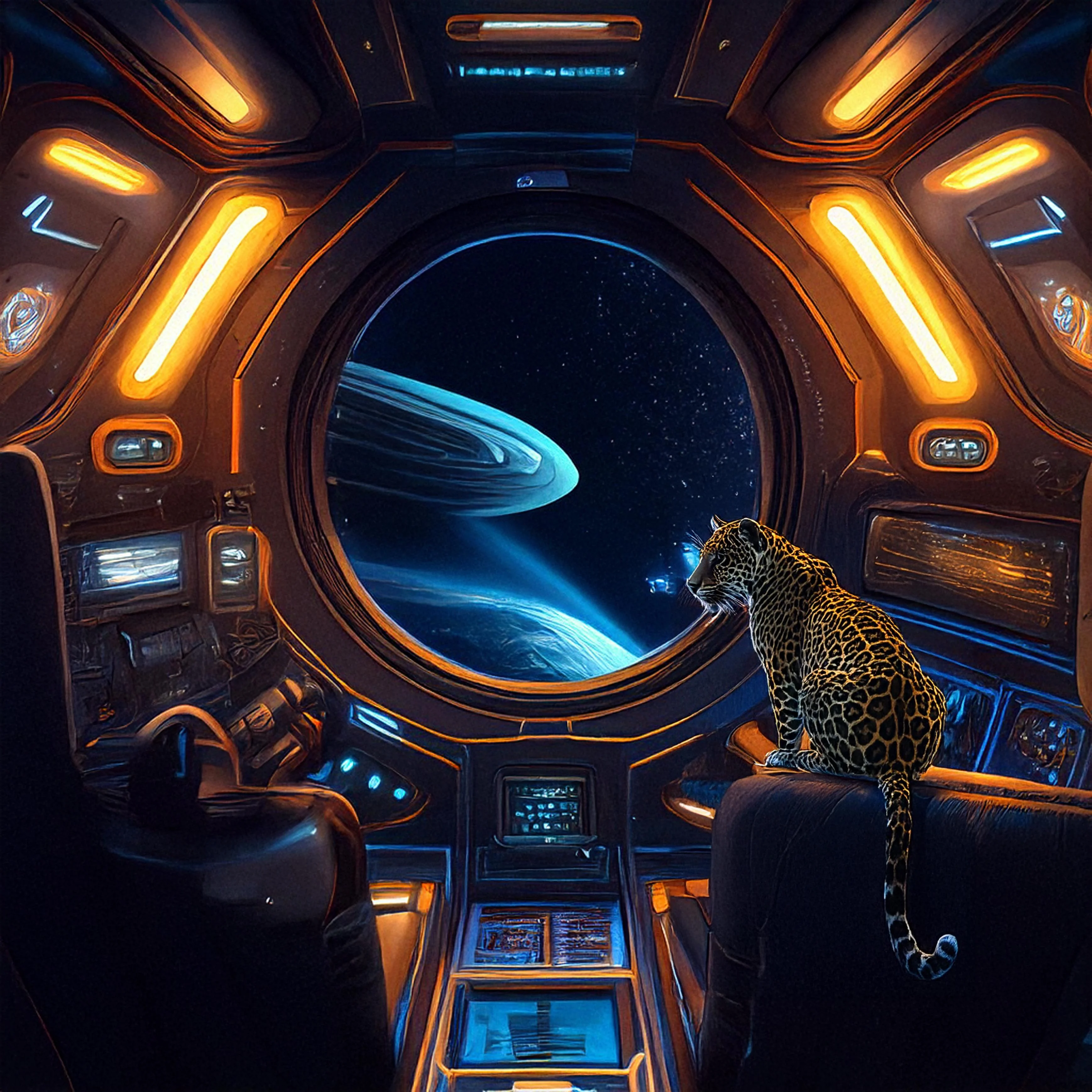 Got so sick off that ad on YT, so I just went ahead and generated their stupid "jaguar on a space-ship". picture 2 of 2