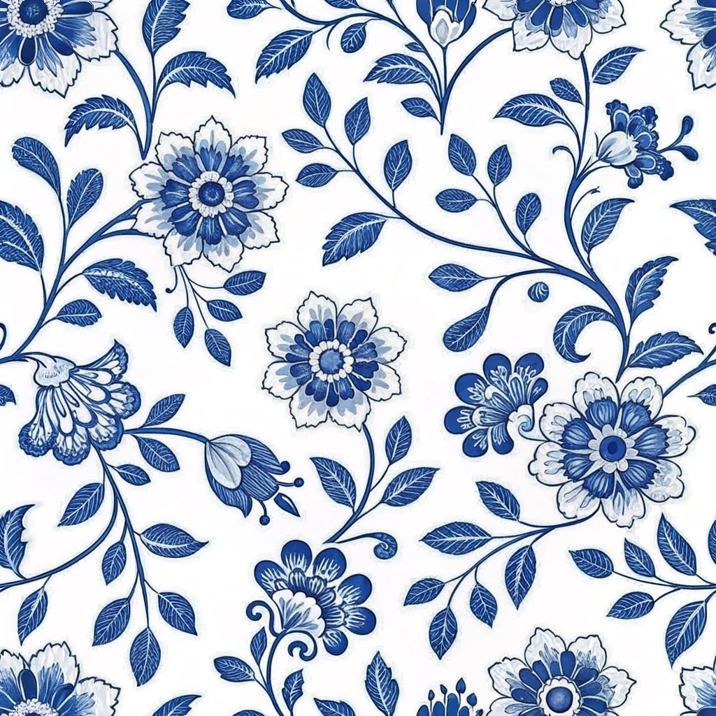 Made this Chinoiserie blue-and-white pattern with AI picture 3 of 4