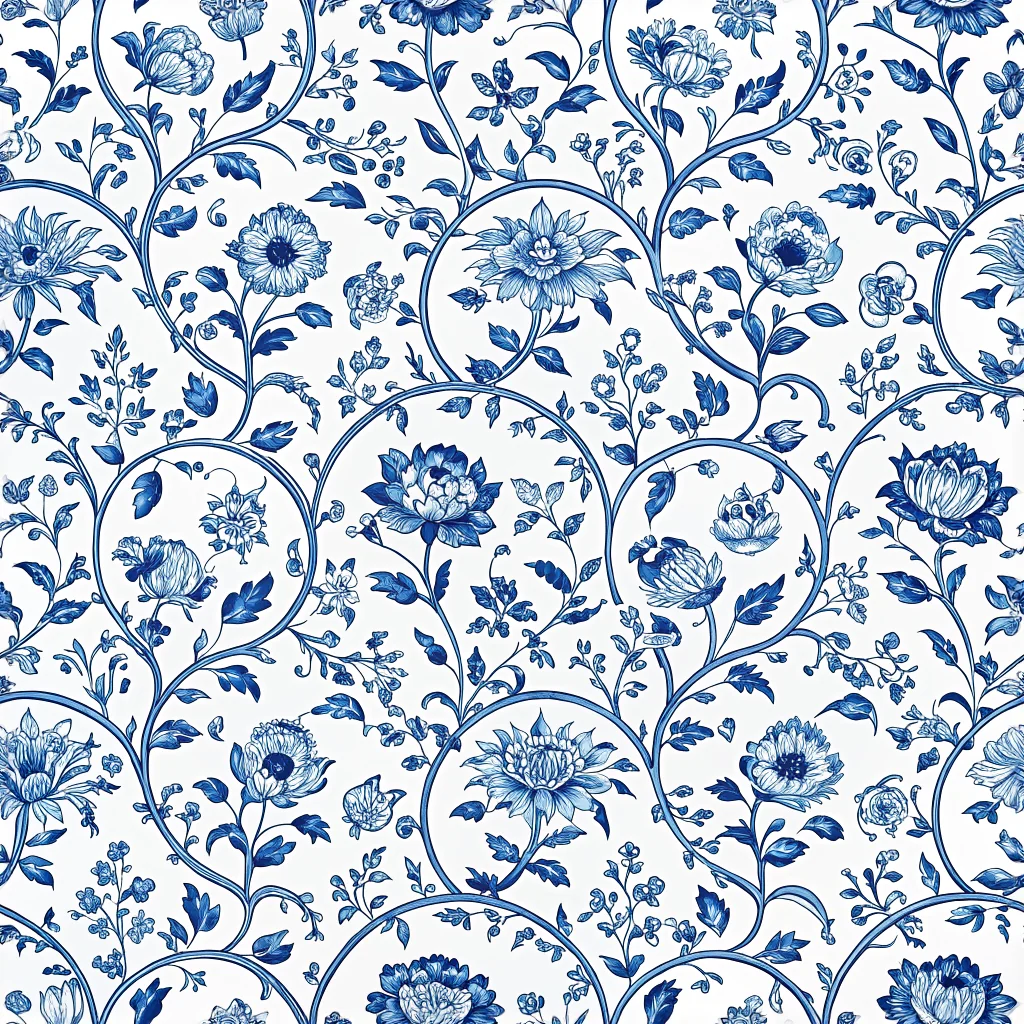 Made this Chinoiserie blue-and-white pattern with AI picture 4 of 4