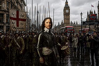 Cromwell marches London'