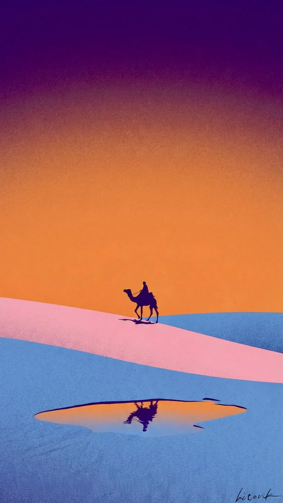 ATraveler Riding a Camel in the Desert / Phone Wallpaper Archives picture 1 of 1