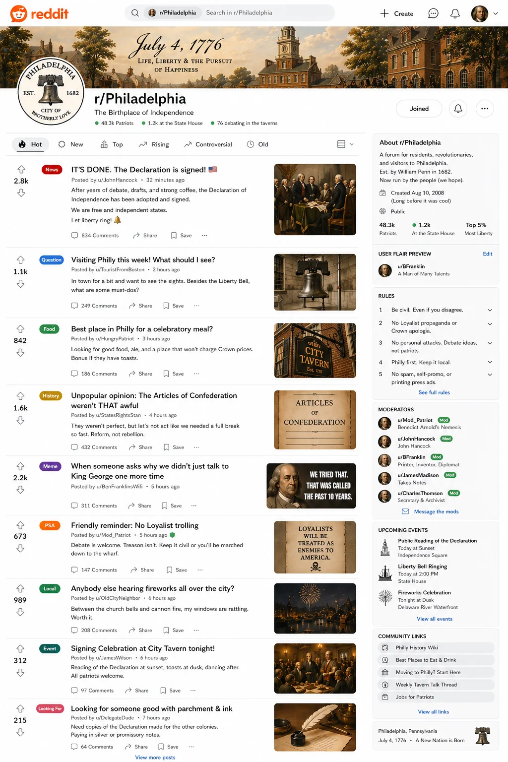 Reddit in 1776 (gpt2) picture 6 of 9