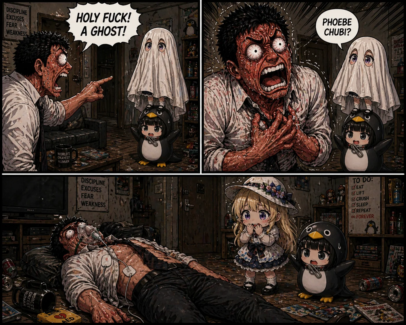 I've been seeing these characters on AI videos on social media, so I made some comics of them. picture 2 of 6