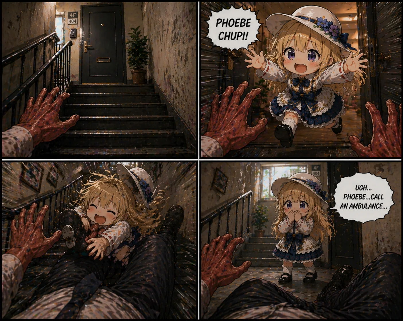 I've been seeing these characters on AI videos on social media, so I made some comics of them. picture 4 of 6