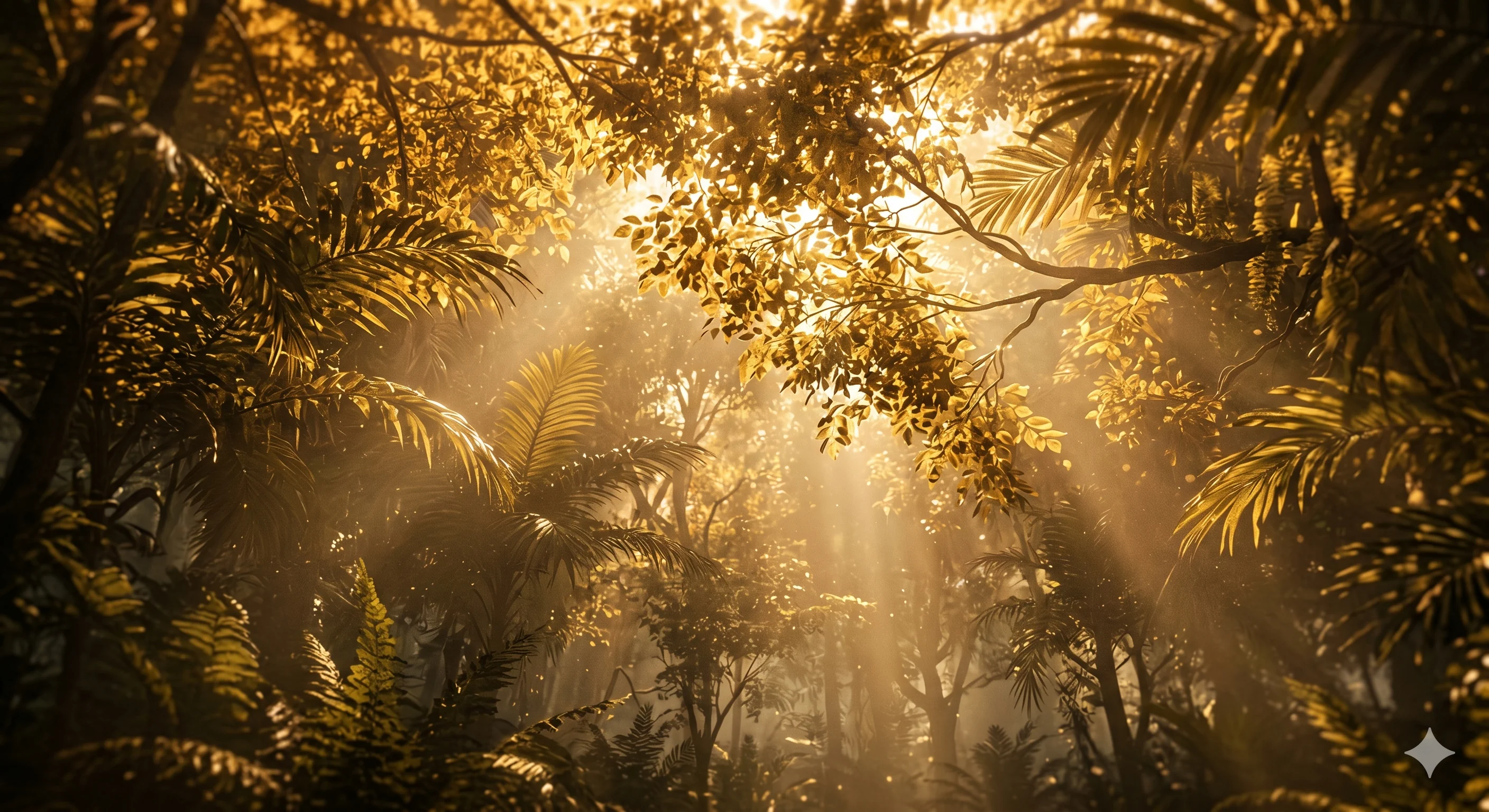 Sunbeams Filtering Through the Rainforest picture 1 of 1