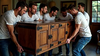 That moment when you have to move the massive steelwood sideboard'