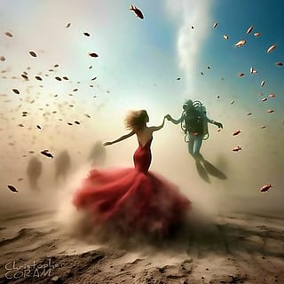 Lady in red - dancing'