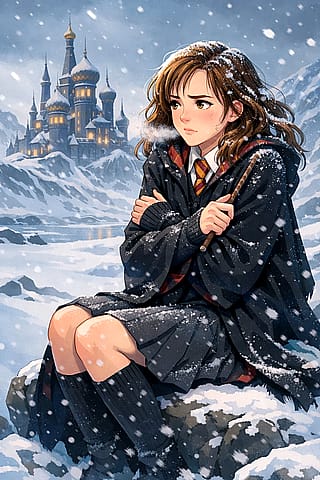 Harry Potter fanart: Hermione Granger on student exchange in Russia'