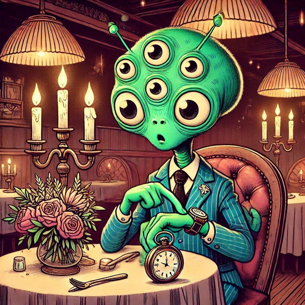 Nervous aliens waiting for their blind dates picture 4 of 4