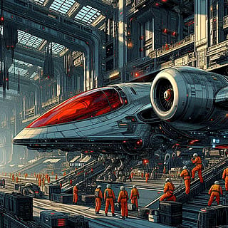 Spaceship Hangar - Comic Style'
