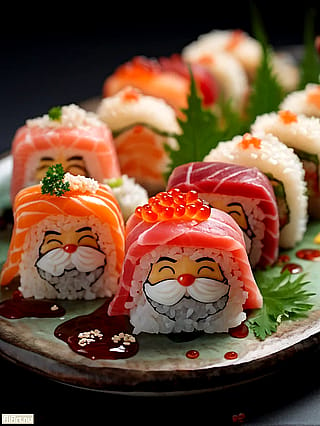 Santa Sushi - Which one do you prefer?'