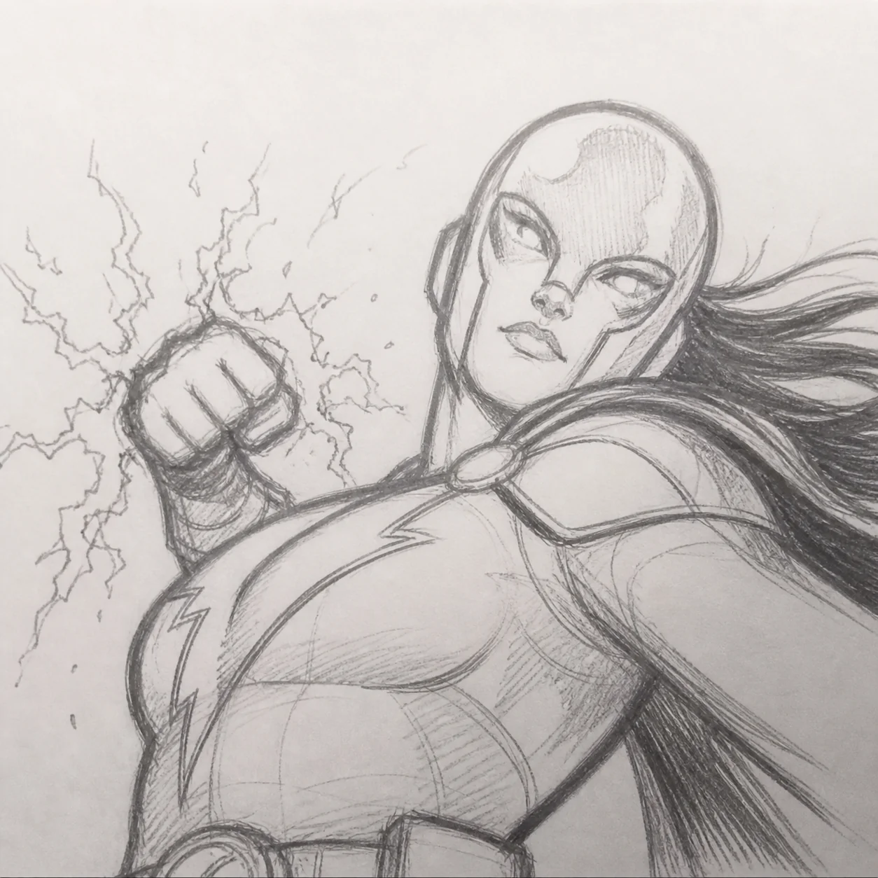 Sketch Style of my character Captain Lightining picture 2 of 2