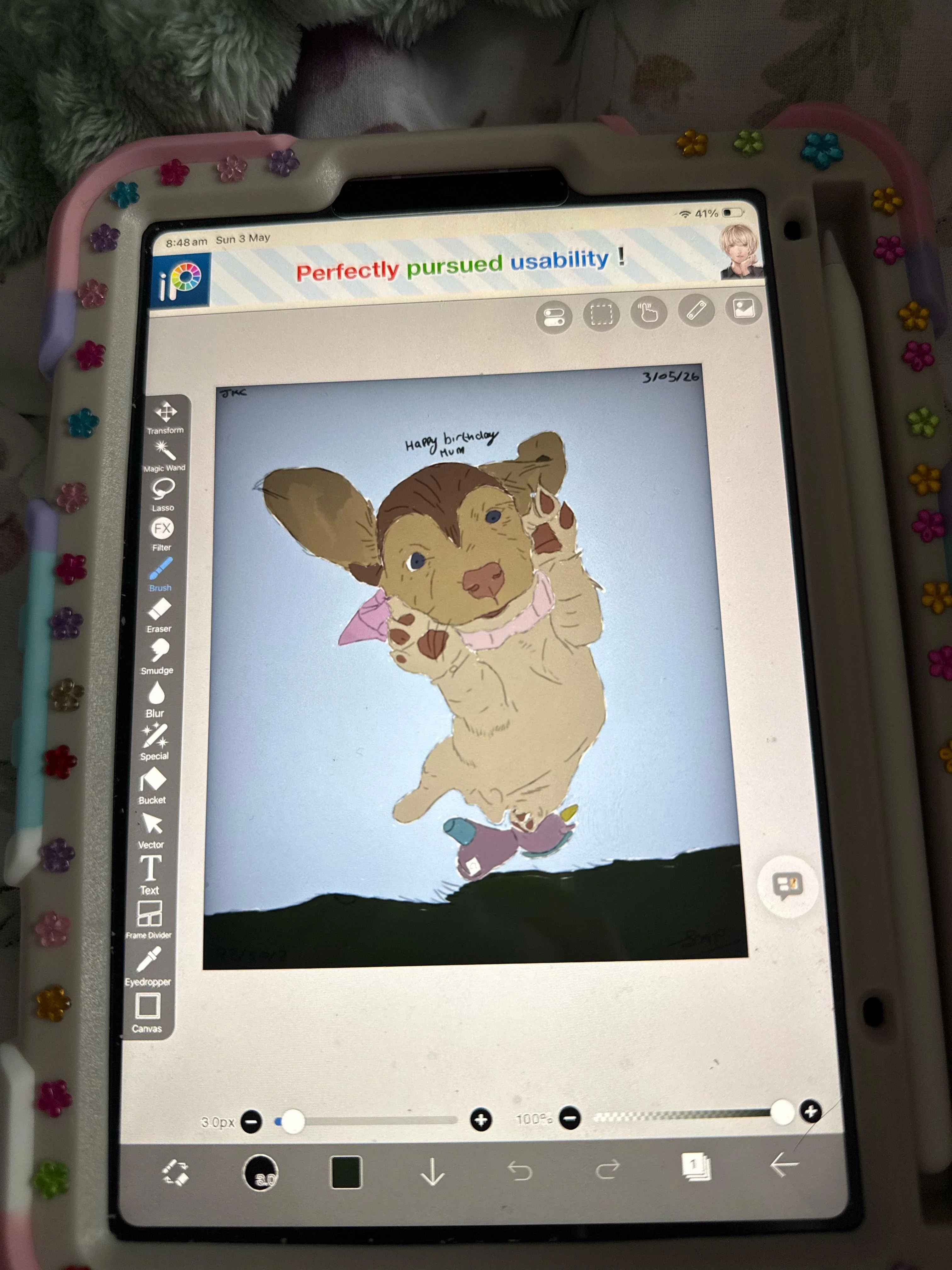 I drew this piece with the help of Ai for my mum’s birthday tomorrow picture 1 of 1
