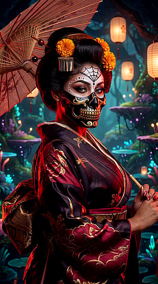 Los Muerte Menpō Geisha Editorial'