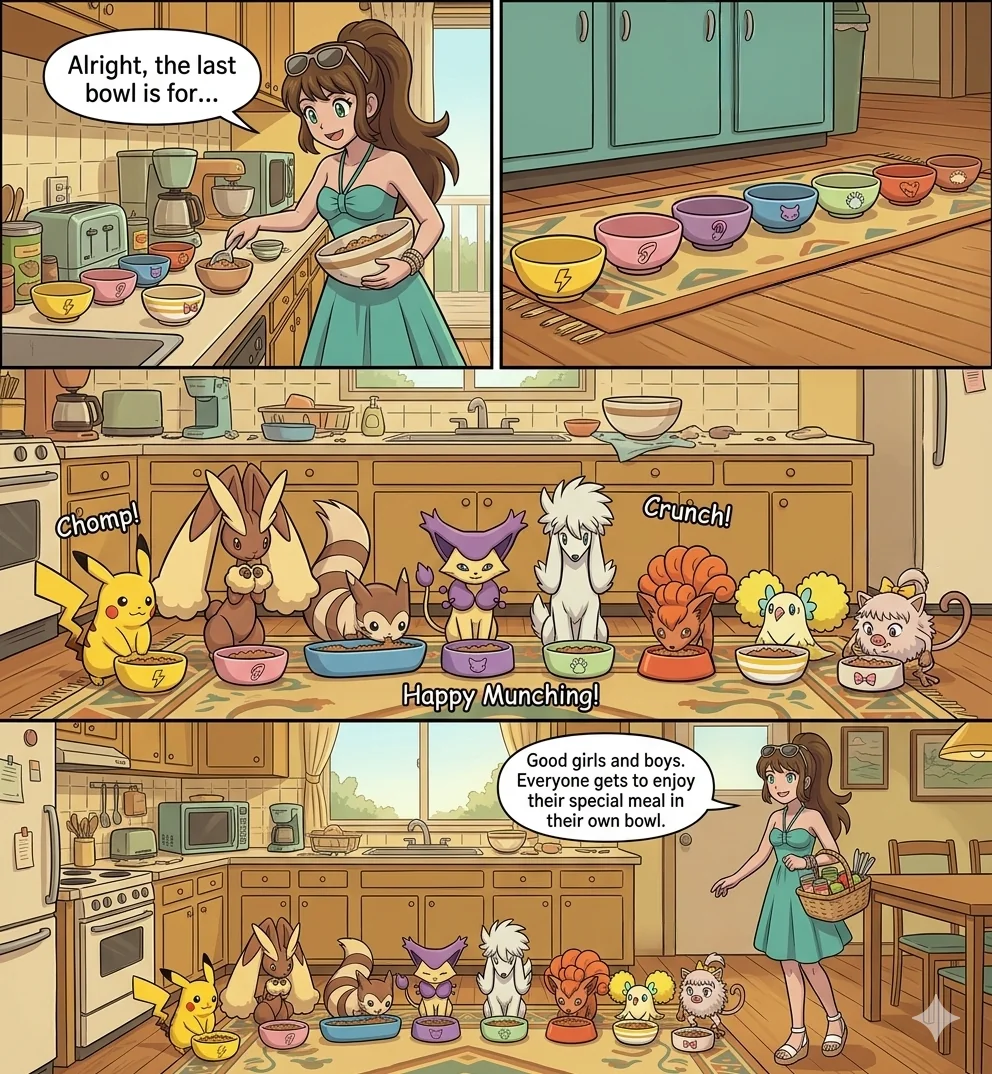 Skye feeding her Pokemon picture 1 of 1