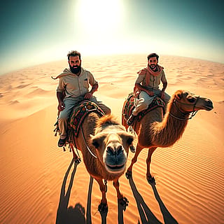 Camel mugging for the camera'