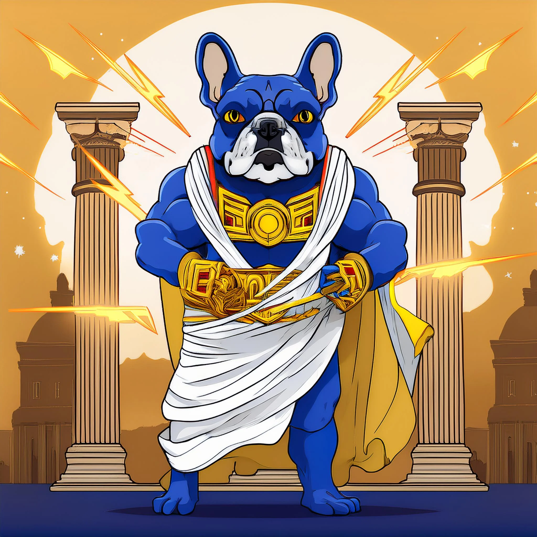 I asked for a french bulldog as zeus - comparing Firefly and DALL·E 3 picture 2 of 4