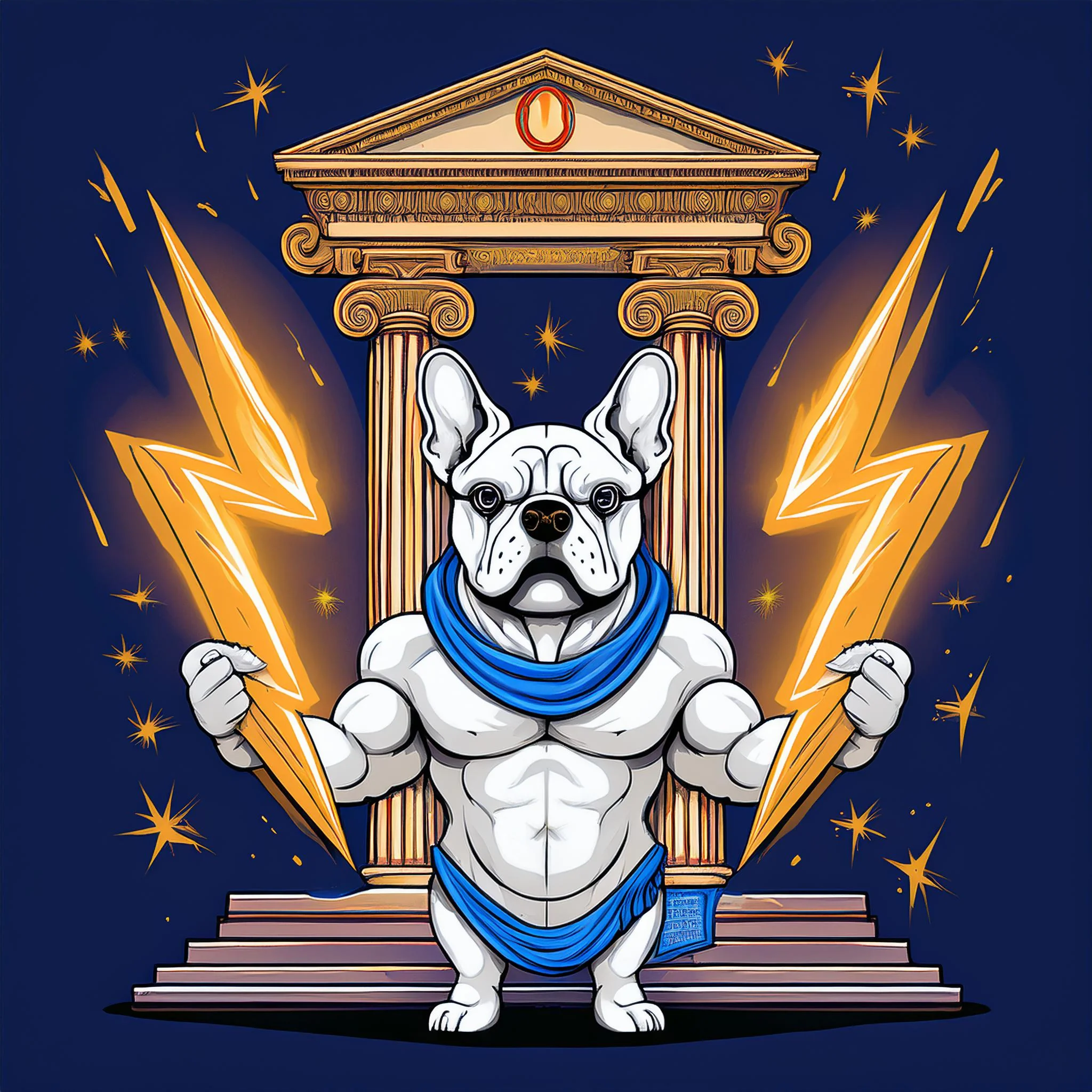 I asked for a french bulldog as zeus - comparing Firefly and DALL·E 3 picture 3 of 4