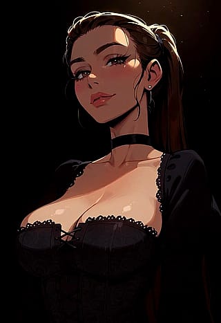 Lady in black'