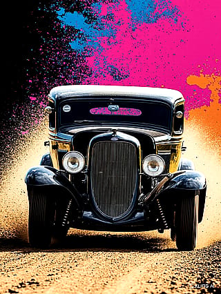 Old Old School Car for Painting'