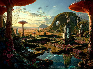Ruins overgrown into oblivion'