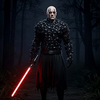 (Star Wars) After reading the Bane trilogy, I wasn't thrilled by the images I found of the book's Darth Bane and his Orbalisk Armor so I generated my own.'