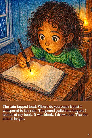 The Night I followed A Raindrop (Inspired by Harold and the Purple Crayon)'