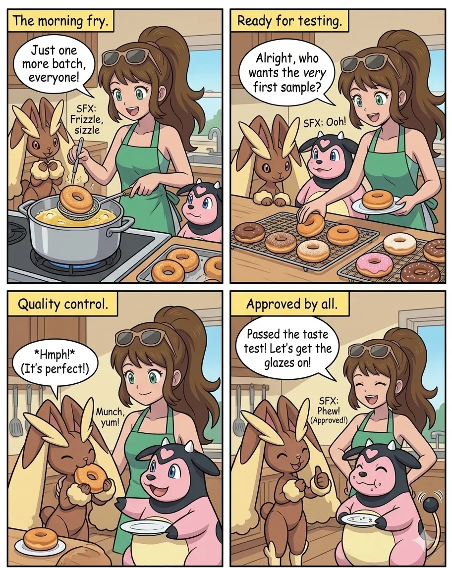 Mimi and Millie sampling donuts picture 1 of 1