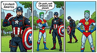 Two superhero captains'