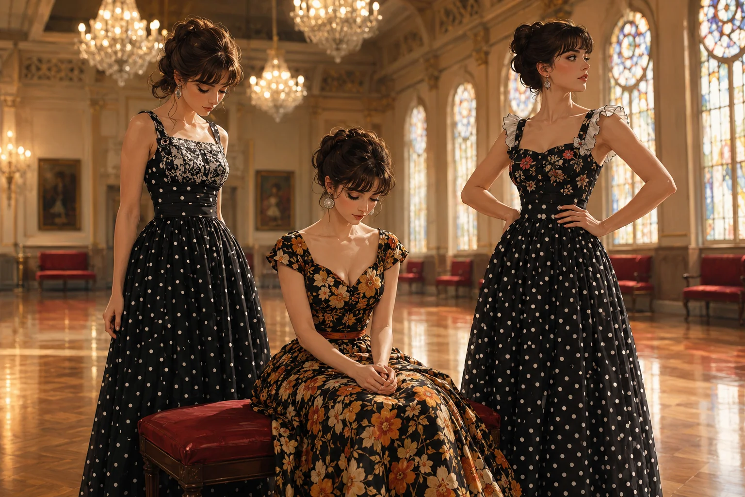 Three ladies in a ballroom picture 1 of 1