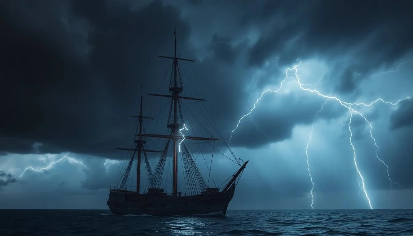 Spanish Galleon Struck by Lightning picture 2 of 4