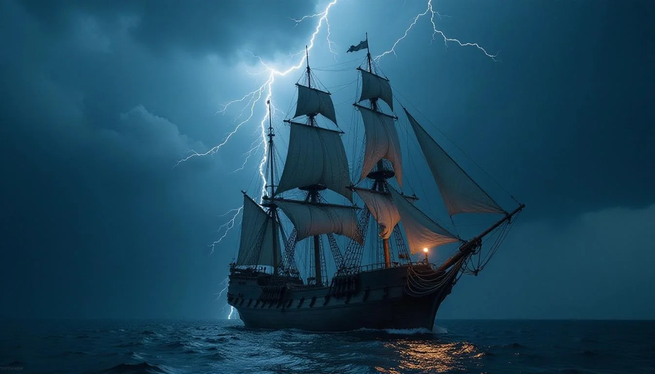 Spanish Galleon Struck by Lightning picture 3 of 4